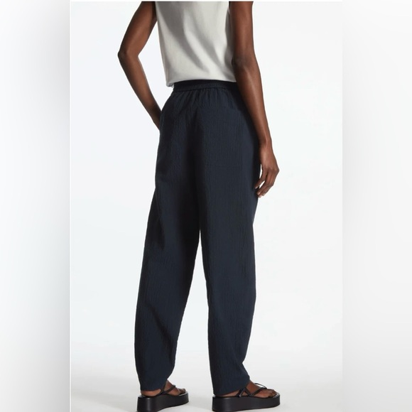 COS Seersucker Elastic Waist Pants - Picture 1 of 9
